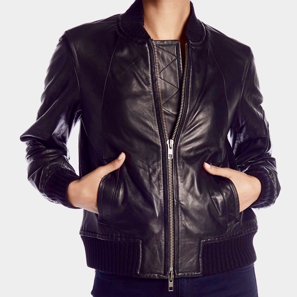 vince leather bomber jacket